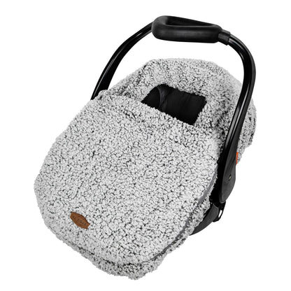 JJ Cole Winter Baby Car Seat Cover - Winter Car Seat Cover for Baby Seat or Stroller - Infant Car Seat Covers with Warm Sherpa Lining - Cuddly Gray