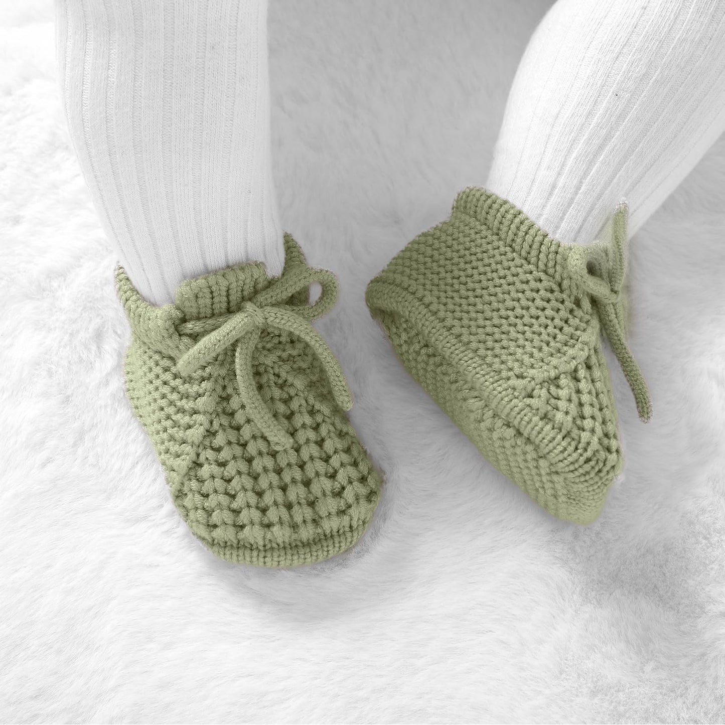 DovFanny Baby Booties Newborn Baby First Shoes Cozy Warm Knit Soft Booties for Toddler Infant Boy Girl