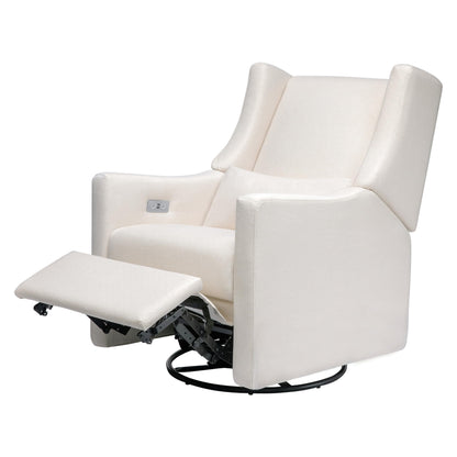 Babyletto Kiwi Electric Power Glider Recliner Nursery Chair w/ USB Ports - Water & Stain Resistant Glider Rocking Chair for Nursery - GREENGUARD Gold Certified Swivel Rocker Recliner Chair - Cream