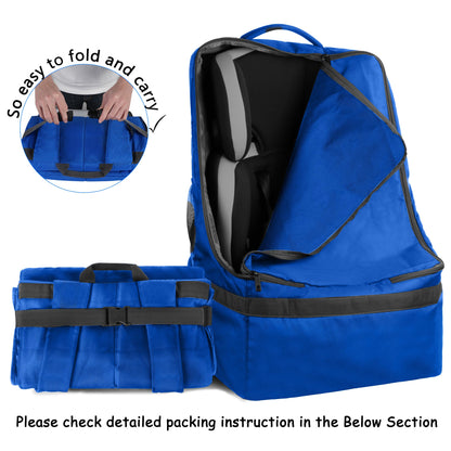 YOREPEK Padded Car Seat Travel Bag Backpack for Airplane, Heavy Duty Car Seat Bags for Air Travel, Carseat Cover for Airplane Travel with Shoulder Strap, Car Seats Carrier for Airport, Black