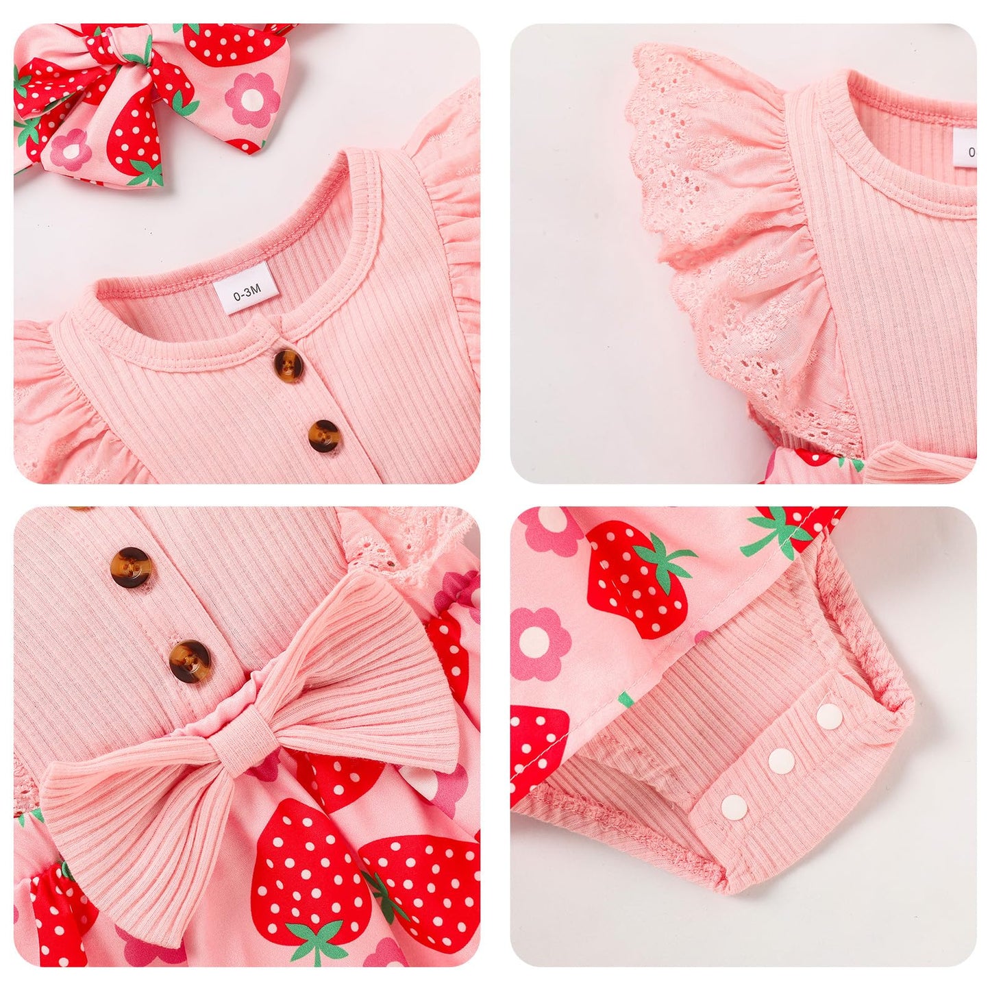 Sinhoon Baby Girl Clothes Newborn Ruffled Sleeveless Romper Floral Dreesy Bodysuit Heaedband 3pcs Baby Girl Summer Clothes