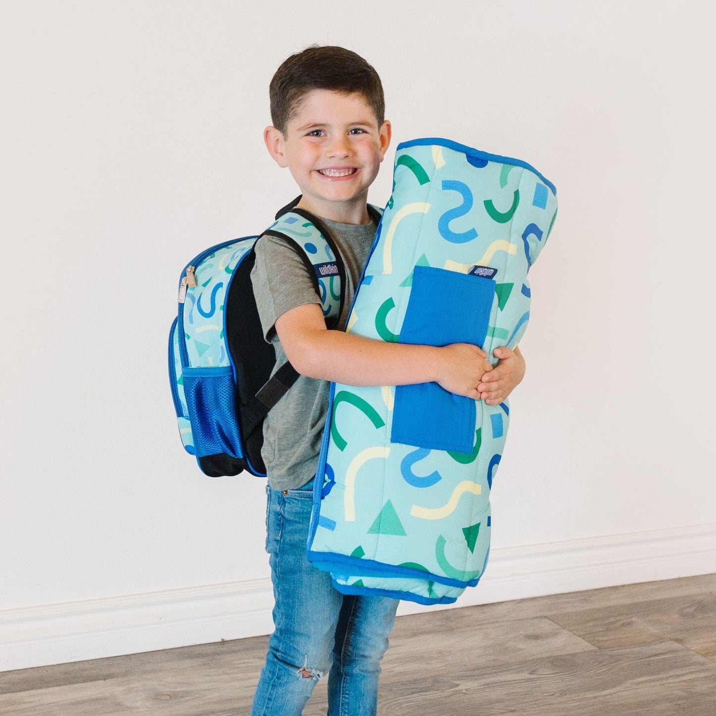 Wildkin 12-inch Kids Backpack – Padded, Adjustable, Ideal for Daycare & Travel - Trains, Planes, and Trucks