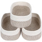 CubesLand Off White Small Storage Baskets for Shelves, Closet Organization Storage Bins Empty Gift Basket Baby Nursery Woven Baskets for Organizing, Rectangular Clothes Closet Shelves Baskets 3 Packs