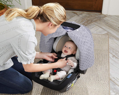 Rquite Car Seat Cover Baby, Carseat Covers Baby Boy, Minky Infant Car Seat Cover Winter, Peekaboo Opening Car Seat Canopy, Multi-use Baby Carrier, Stroller, Nursing Cover, Minky Blanket, Dinosaur