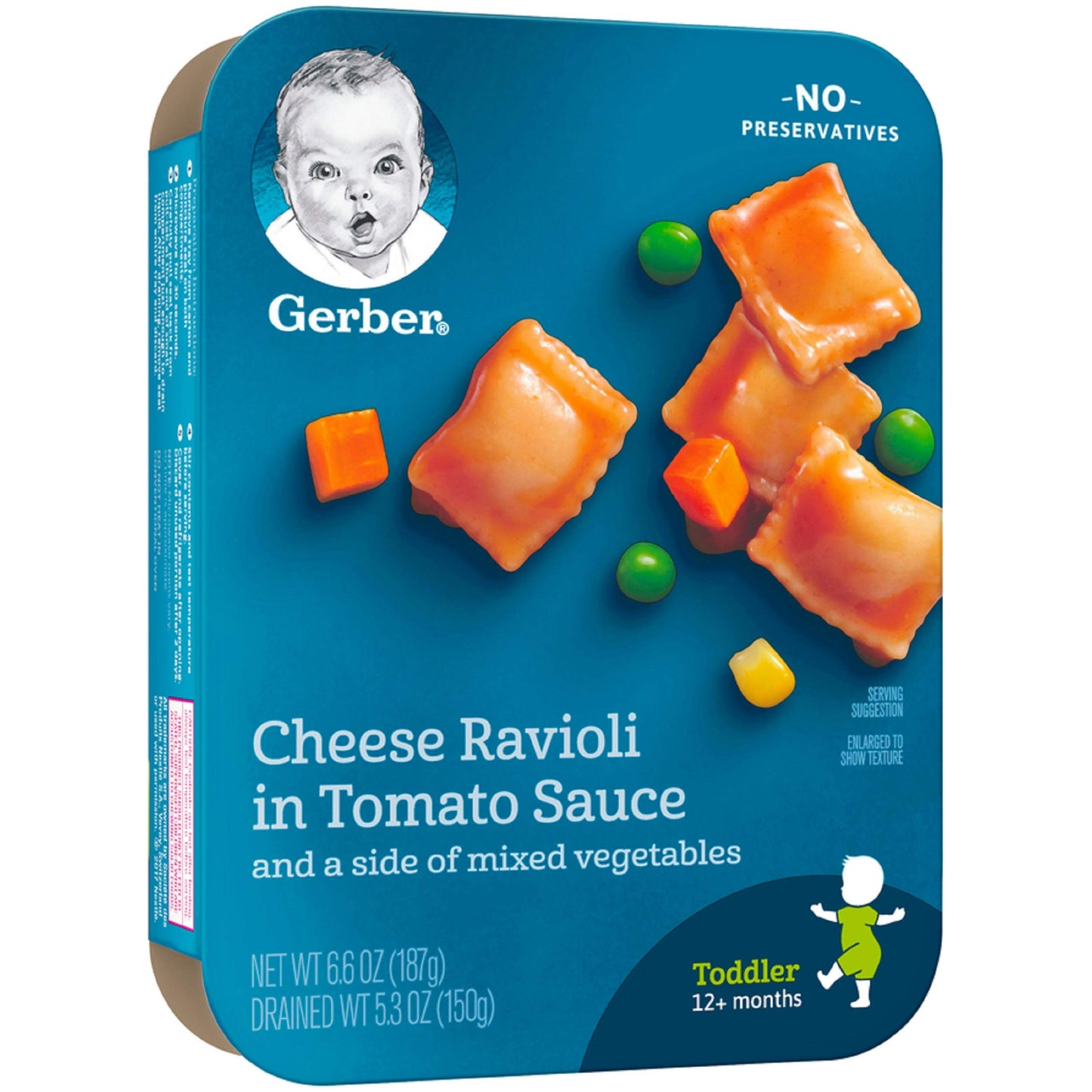 Gerber Pick-Ups Chicken and Parmesan Cheese Ravioli in Tomato Sauce Toddler Meals, 4.5 Oz Tray (Pack of 8)
