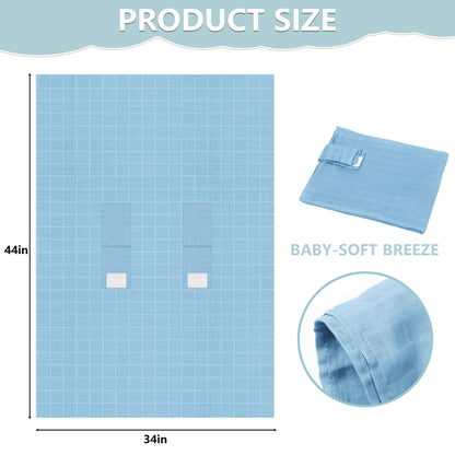 Baby Car Seat Cover, 100% Muslin Carseat Cover, Universal Carseat Covers Baby, Infant Car Seat Cover for Sun, Bug, and Comfort Protection (Green)