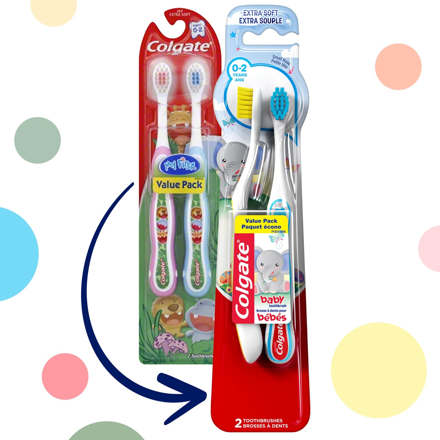 Colgate Baby Training Toothpaste and Toothbrush Kit, Mild Fruit Flavor Set for Ages 3-24 Months