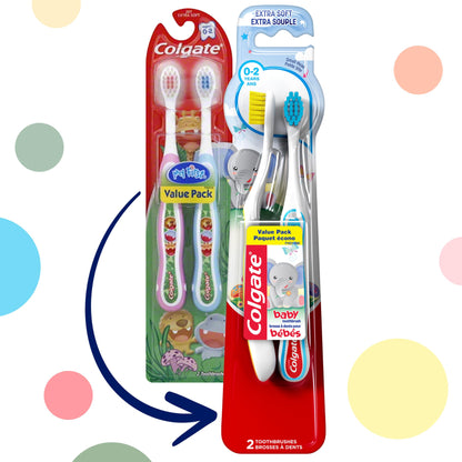 Colgate Baby Training Toothpaste and Toothbrush Kit, Mild Fruit Flavor Set for Ages 3-24 Months