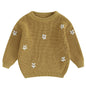Mubineo Baby Girl Winter Clothes Cute Flower Sweater Crewneck Pullover Long Sleeve Knit Newborn Infant Sweaters