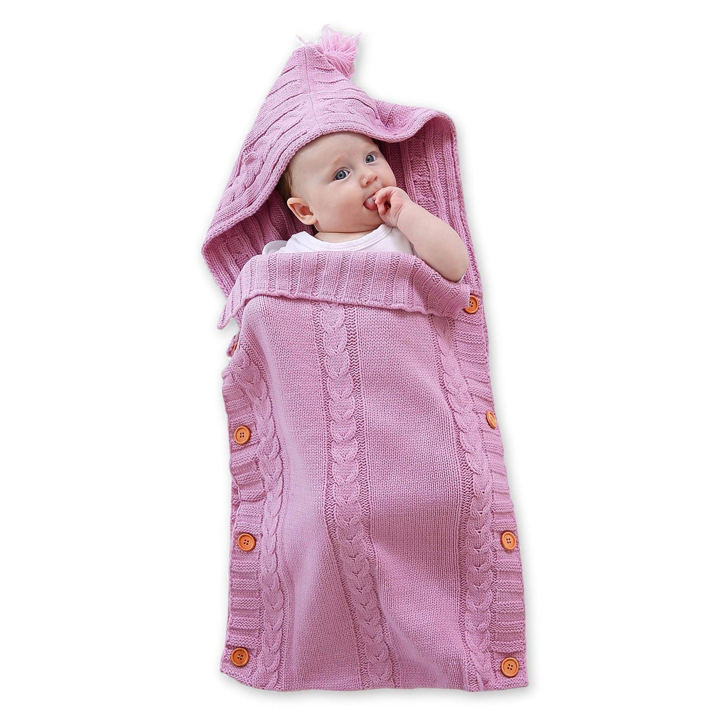 XMWEALTHY Newborn Baby Wrap Swaddle Blanket Knit Sleeping Bag Receiving Blankets Stroller Wrap for Baby(Dark Gray) (0-6 Month)
