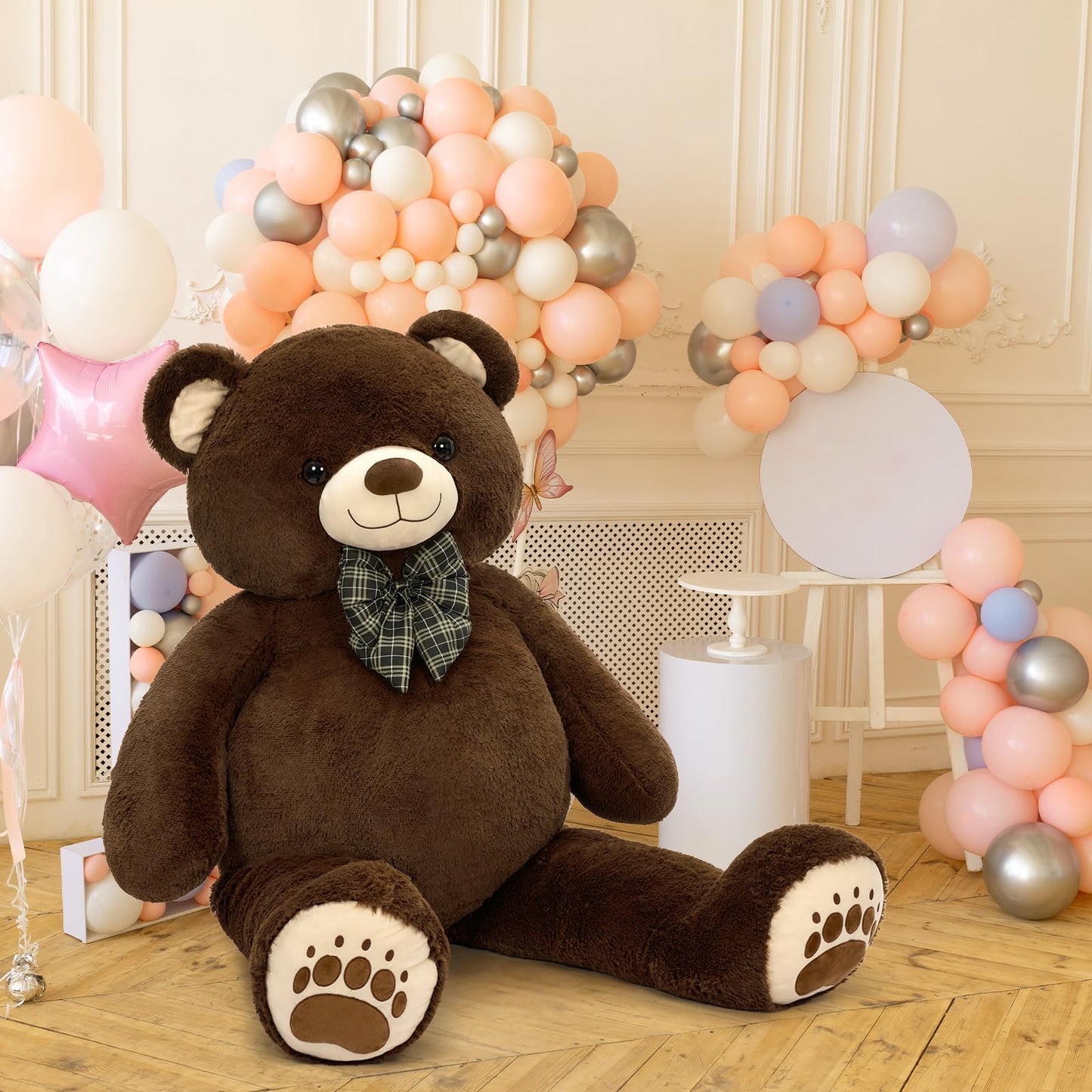 6ft Giant Teddy Bear Stuffed Animal, 72" Life Size Pink Teddy Bear Plush Toy, Cuddly Stuffed Bear Gift for Girlfriend, Wife, Kids at Birthday Valentine's Day, Christmas, Baby Shower Decor
