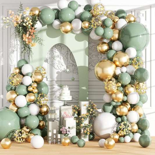 166 PCS Sage Green Balloon Arch Kit Green Balloons Sage Green Baby Shower Decorations Generally used for New Years Decorations Graduation Decorations Easter Decorations Green Birthday Decorations