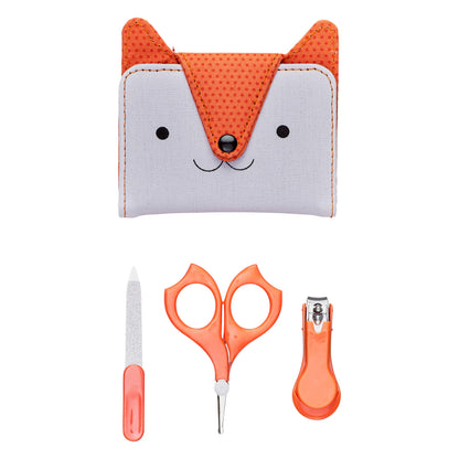 Petit Collage Baby Nail Kit – Includes Baby Nail Clippers, Scissors, and Nail File – Includes a Fox-Shaped Pouch Measures 7” x 4.5” x 0.25” – Ideal for On-The Go