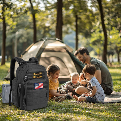 SHARKMOUTH Diaper Bag Backpack for Dad and Mom, Military Molle diaper Pack with Insulated Bottle Holders and Wipe Pocket