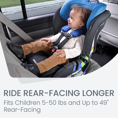 Britax Poplar S Convertible Car Seat, 2-in-1 Car Seat with Slim 17-Inch Design, ClickTight Technology, Arctic Onyx
