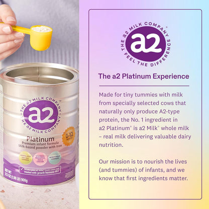 a2 Platinum® Premium Infant Formula for Babies ages 0-12 Months, Milk-Based Powder with Iron. Nutritionally Complete, made with Pure and Natural a2 Milk® - 31.7- oz Can - 6 Pack