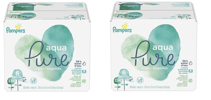 Pampers Baby Wipes Aqua Pure, 99% water-based wipes, Hypoallergenic and Unscented Infant Wipe, 896 Total (16 Flip-Top Packs)
