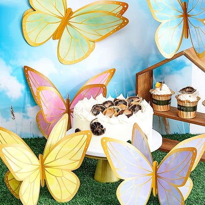 Yexiya 15 Pieces Butterfly Table Centerpiece Birthday Party Decorations Table Toppers Centerpieces Butterfly Theme Party Decor for Birthday Shower Supplies (Classic)