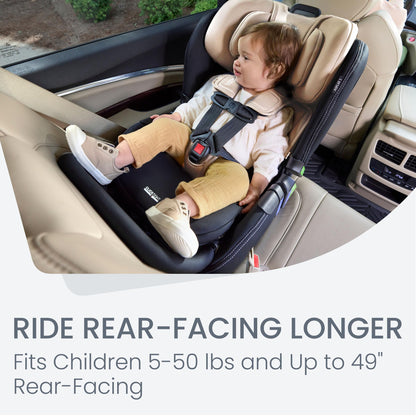 Britax Poplar S Convertible Car Seat, 2-in-1 Car Seat with Slim 17-Inch Design, ClickTight Technology, Arctic Onyx