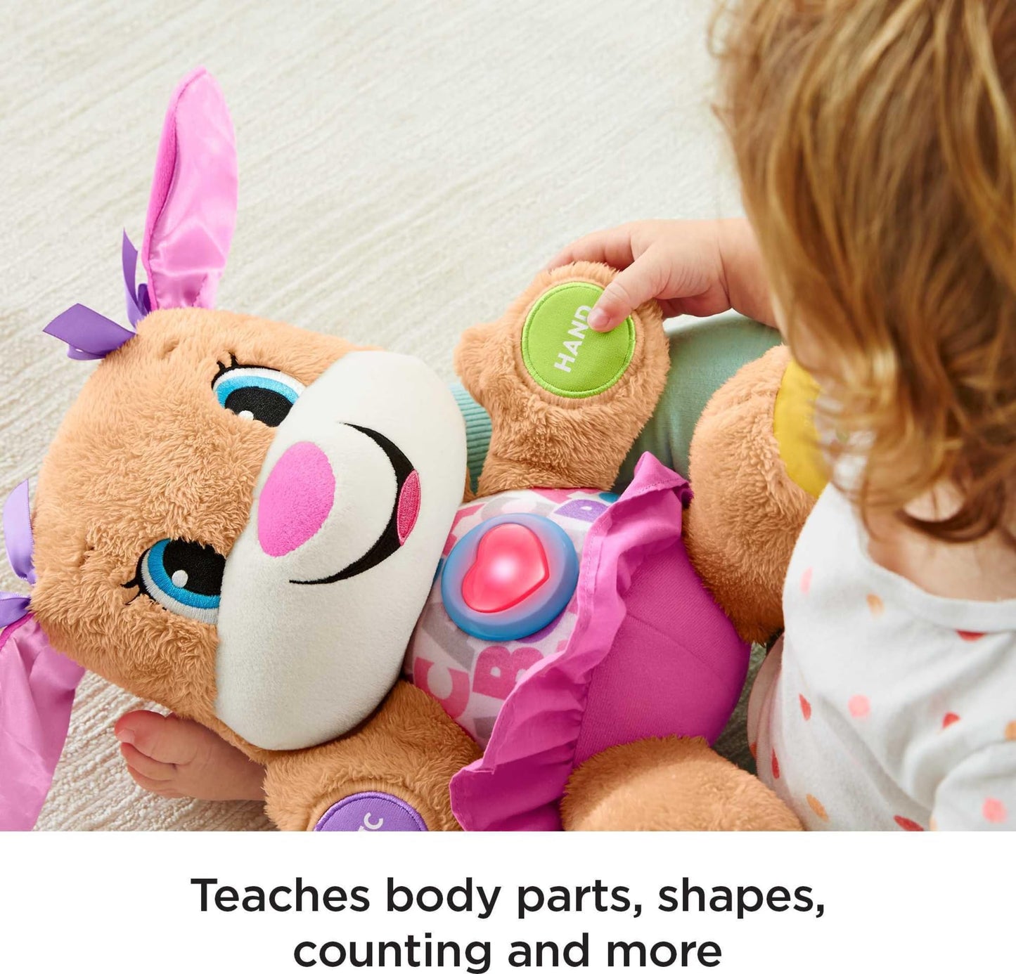Fisher-Price Baby & Toddler Toy Laugh & Learn Smart Stages Puppy Musical Plush with Lights & Phrases for Infants Ages 6+ Months