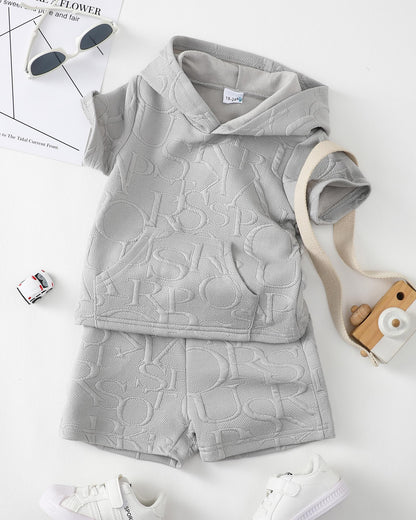 Toddler Baby Boy Clothes Summer Outfits Short Sleeve Hooded T Shirt Tops Casual Shorts Set 2Pcs Little Boy Clothes