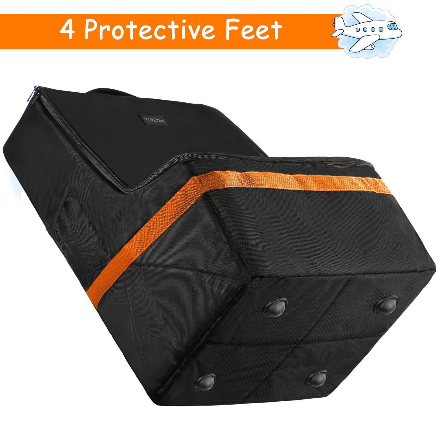 YOREPEK Padded Car Seat Travel Bag Backpack for Airplane, Heavy Duty Car Seat Bags for Air Travel, Carseat Cover for Airplane Travel with Shoulder Strap, Car Seats Carrier for Airport, Black