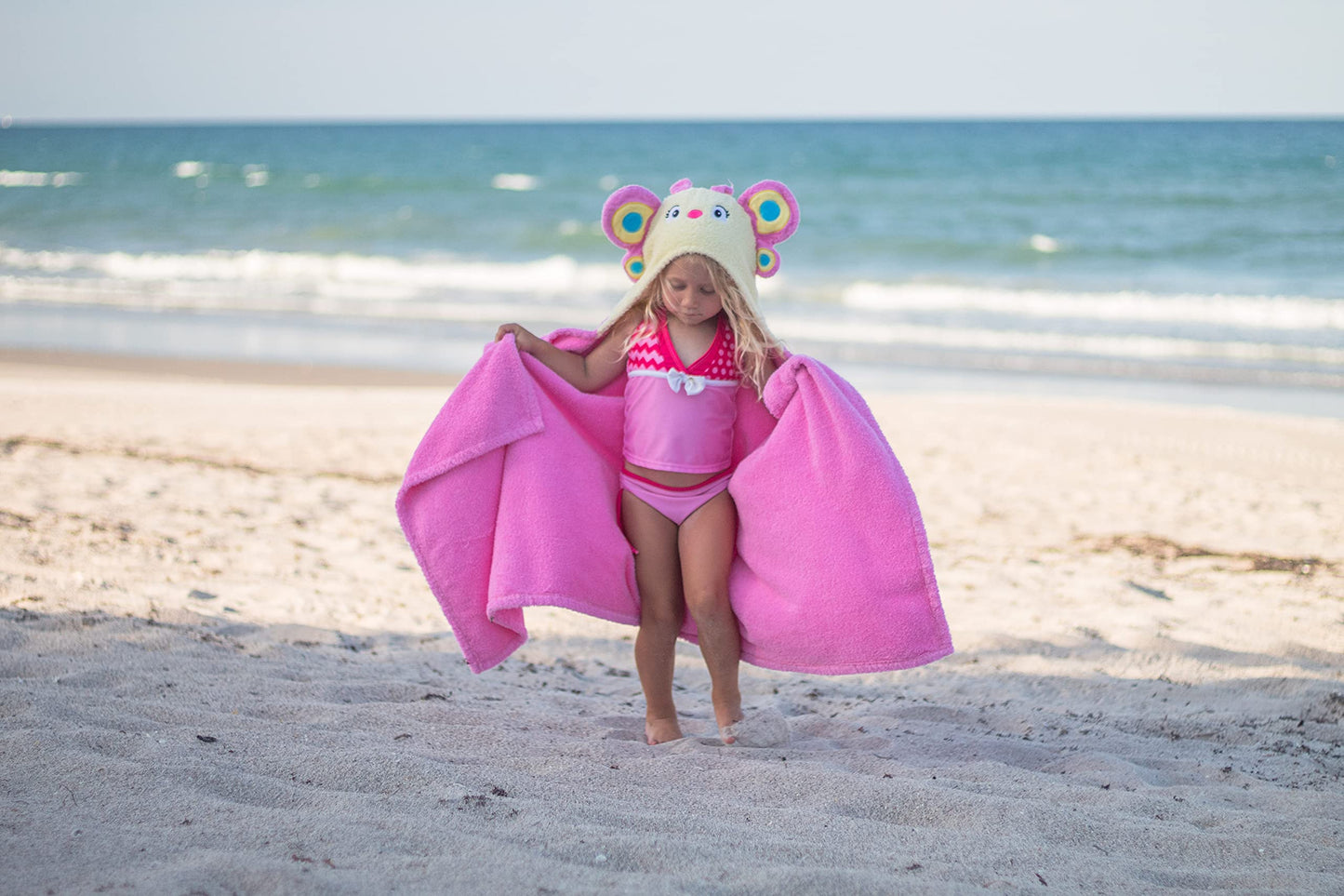 Hooded Baby Towel for Kids 2-8 | Large 100% Cotton Baby Towel for Girls | Cute Flower Bath Towels for Babies and Toddlers with Pink Petals