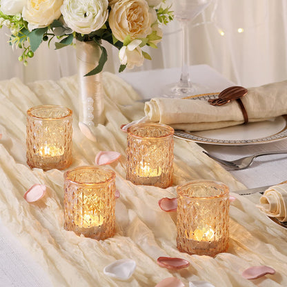 24pcs Pink Votive Candle Holders, Girl Baby Shower Decorations, Tealight Candle Holder for Valentine's Day, Wedding, Brithday Party, Table Centerpiece