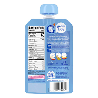 Gerber Baby Food Toddler Apple Pear Peach, 3.5 Oz Pouch