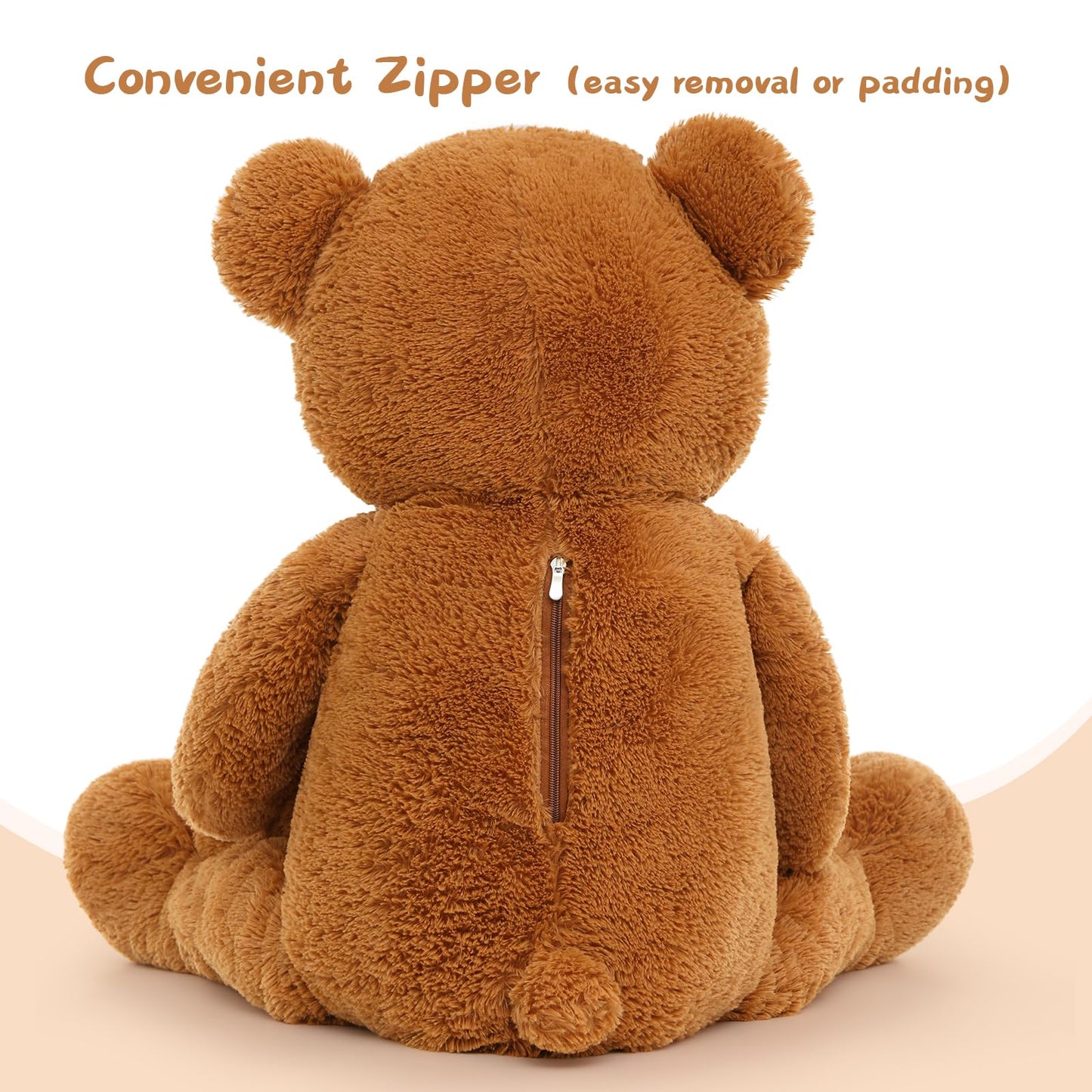 Muiteiur 49 inch Giant Teddy Bear Stuffed Animal, Big Bear Plush with Big Footprint, Great Gift for Party Decorations (Brown)