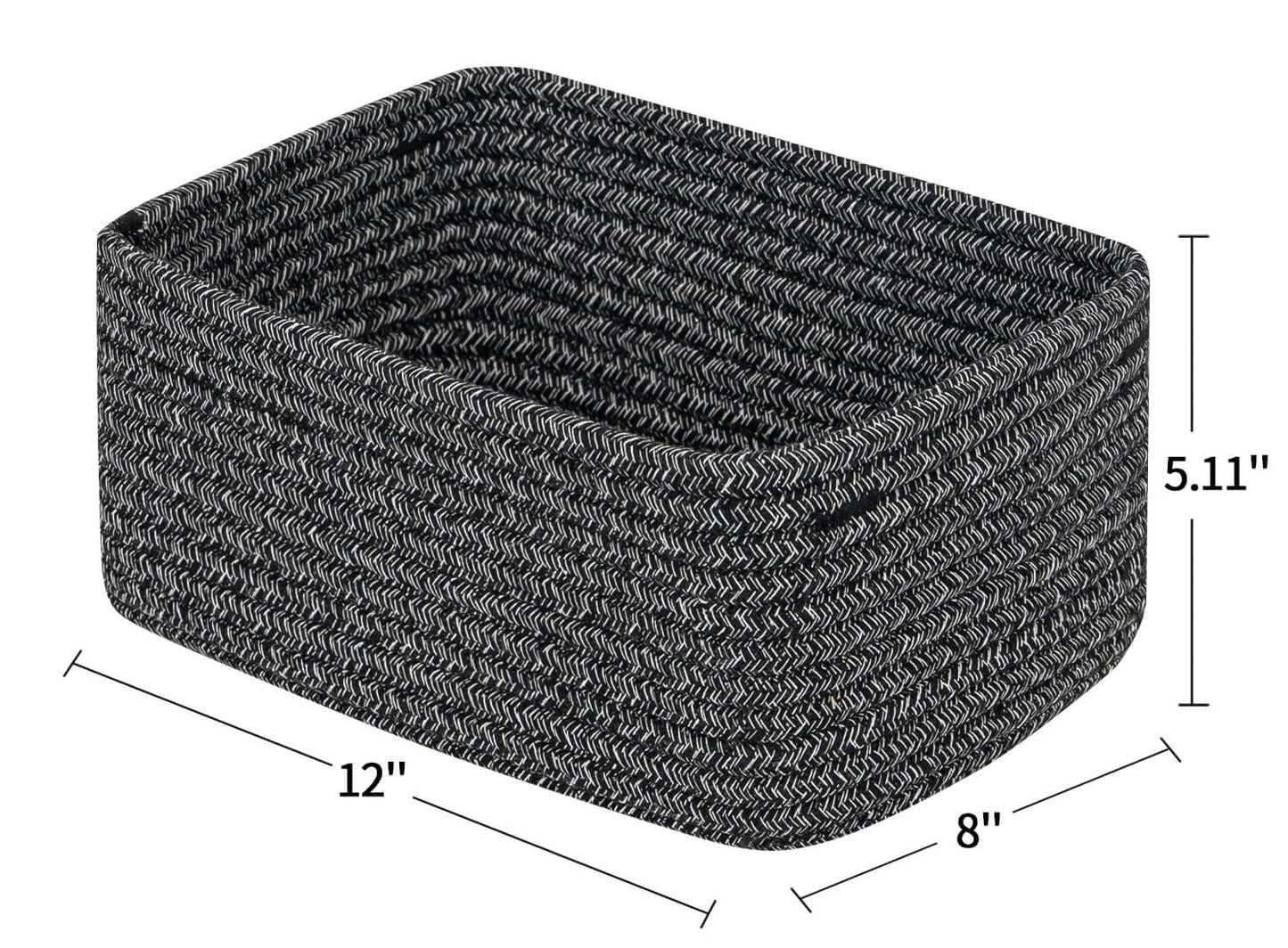 CubesLand Off White Small Storage Baskets for Shelves, Closet Organization Storage Bins Empty Gift Basket Baby Nursery Woven Baskets for Organizing, Rectangular Clothes Closet Shelves Baskets 3 Packs