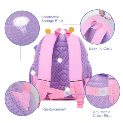 Toddler Backpack for 1-3 Year Old Girls & Boys Waterproof 3D Animal Cartoon Rabbit Design Kids Travel Backpack Lightweight Preschool Daycare Bag with Adjustable Straps(Little White Rabbit)
