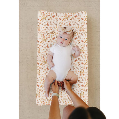 Konssy Minky Changing Pad Cover 2 Pack, Soft Minky Dots Plush Diaper Changing Table Cover Set, Breathable Changing Pad Sheets for Baby Girls Boys (Pink Spring, Blush)
