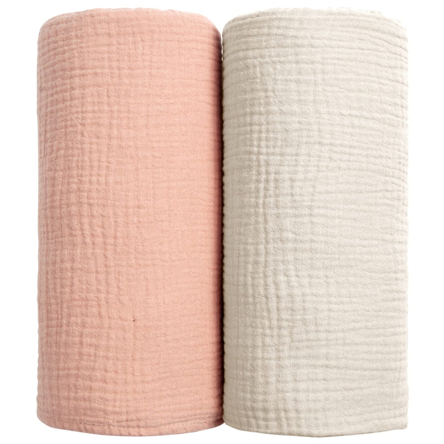 Swaddle Baby Blanket: Waffle Blanket with Satin Strim - Soft Breathable Toddler Blanket for Nursing Cover - Cotton Crib Blanket for Naptime（Cream）
