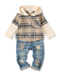 NZRVAWS Baby Boy Clothes Toddler Outfit Infant 6 12 18 24 Months2 3 4T Sweatsuit Ripped Jeans Fall Winter Clothing