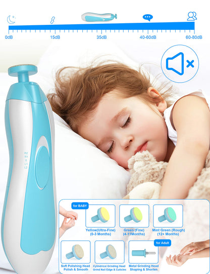 OTTOLIVES Baby Healthcare and Grooming Kit, 24 in 1 Baby Electric Nail Trimmer Set Newborn Nursery Health Care Set for Newborn Infant Toddlers Baby Boys Girls Kids (0-3 Years+) (Green)