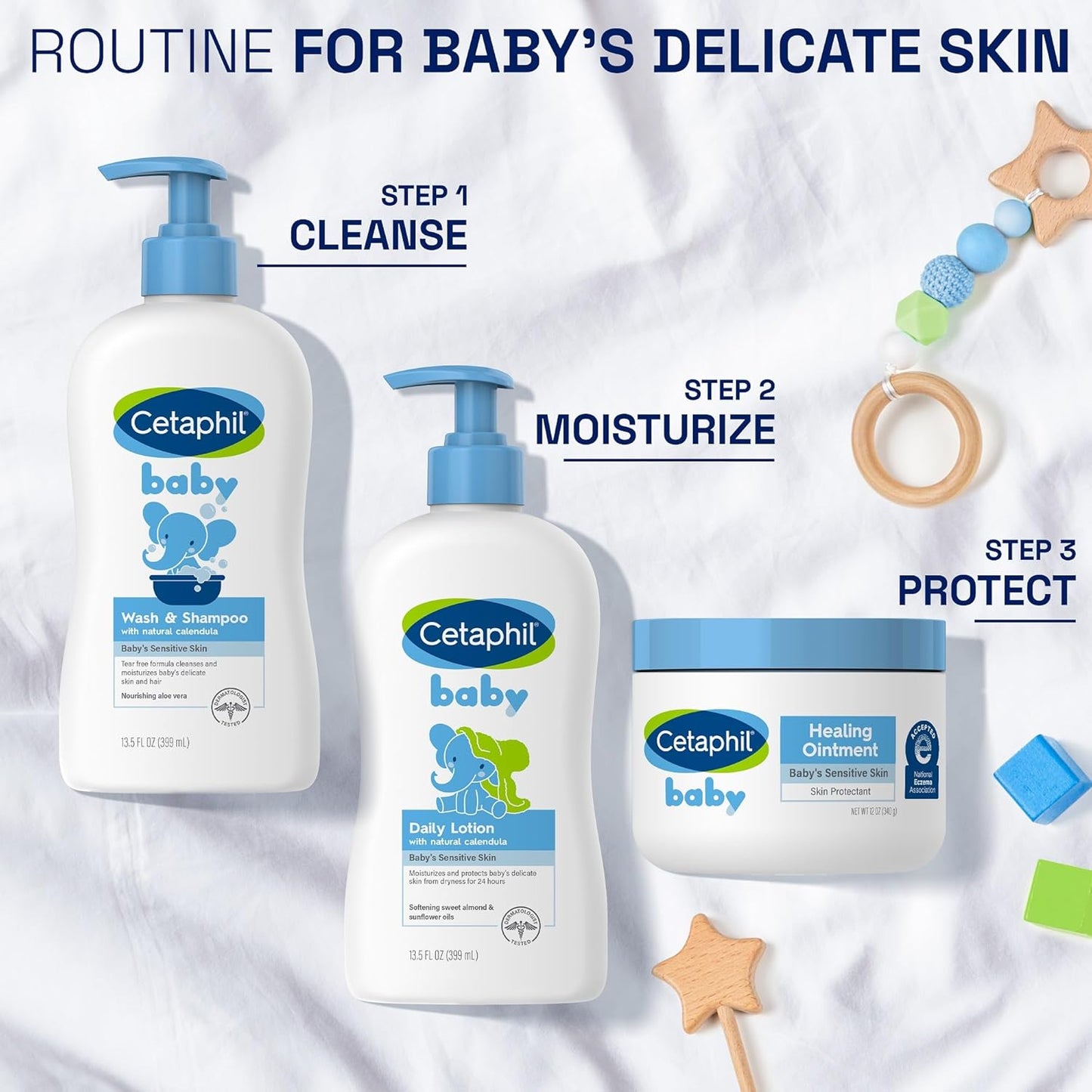 Cetaphil Baby Healing Ointment, Diaper Rash Ointment Soothes and Protects Baby's Irritated Skin, Skin Protectant For Dry Skin, 12oz