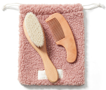 MYZI Baby Hair Brush Set – Soft Baby Brush Set for Newborns, Baby Comb and Brush Set Girl and Boy, Toddler Hair Brush and Toddler Comb - Baby Gift Set