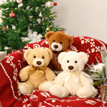 MorisMos 6Pcs Teddy Bears Bulk Baby Shower, 14inch Cute Teddy Bear Stuffed Animals Plush, Small Stuffed Bears on Centerpiece Baby Shower, White