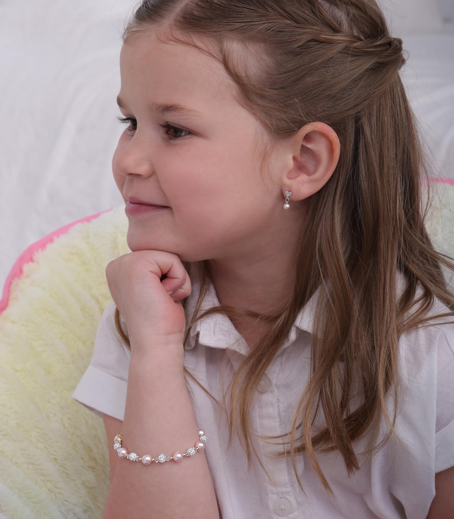 Cherished Moments Children's 14K Gold-plated or Sterling Silver Bracelet with Stardust Beads and Austrian Crystals for Babies, Infants, Toddlers, and Girls Jewelry Gifts