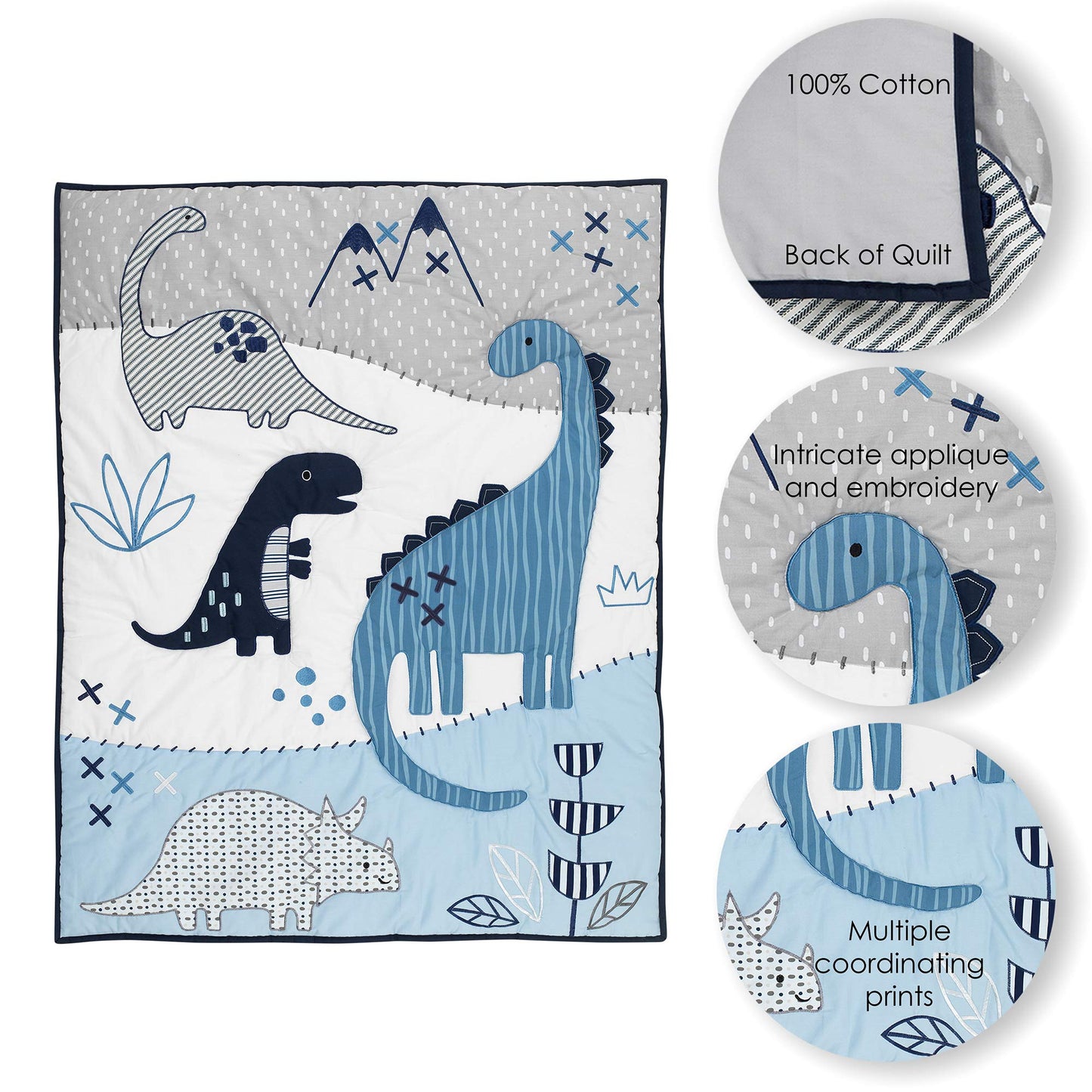 Lambs & Ivy Jungle Safari Gray/Tan/White Nursery 6-Piece Baby Crib Bedding Set