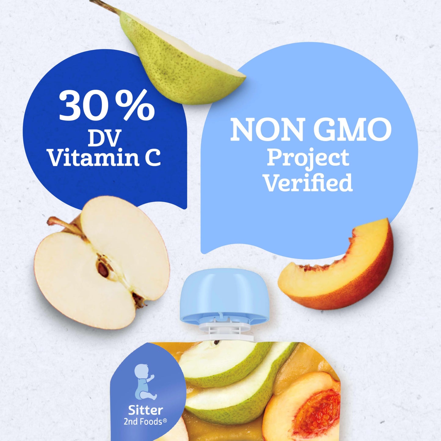 Gerber Baby Food Toddler Apple Pear Peach, 3.5 Oz Pouch