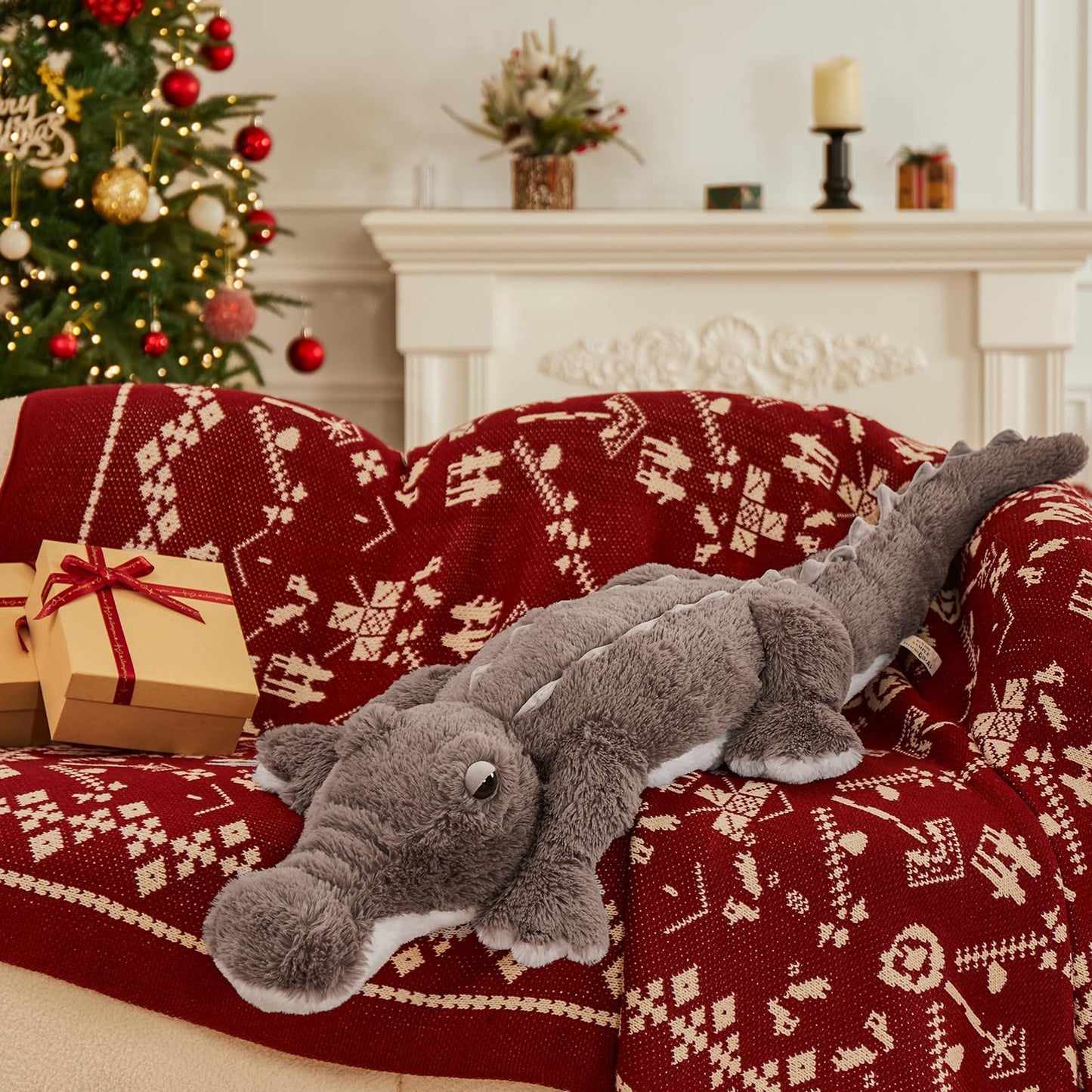 MorisMos Giant Alligator Stuffed Animal, 67inch Soft Large Alligator Plush Toy, Big Stuffed Crocodile Gifts for Kids Boys Girls