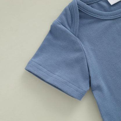 MERSARIPHY Newborn Baby Boy Summer Clothes Mama's Boy Little Dude Short Sleeve Romper Shorts Set Infant Waffle Knit Outfit