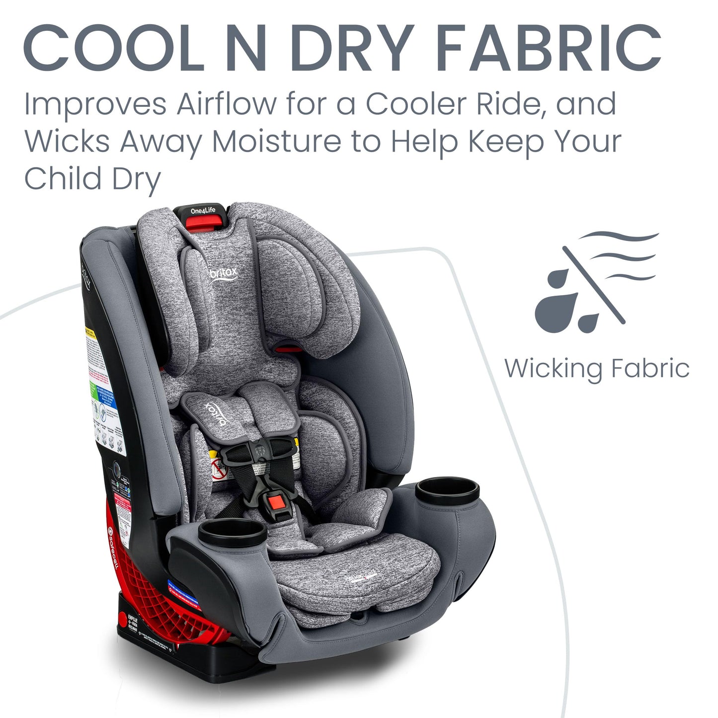 Britax One4Life Convertible Infant Car Seat, 10 Years of Use from 5 to 120 Pounds, Converts from Rear-Facing to Forward-Facing Booster Seat, Machine-Washable Fabric, Glacier Graphite