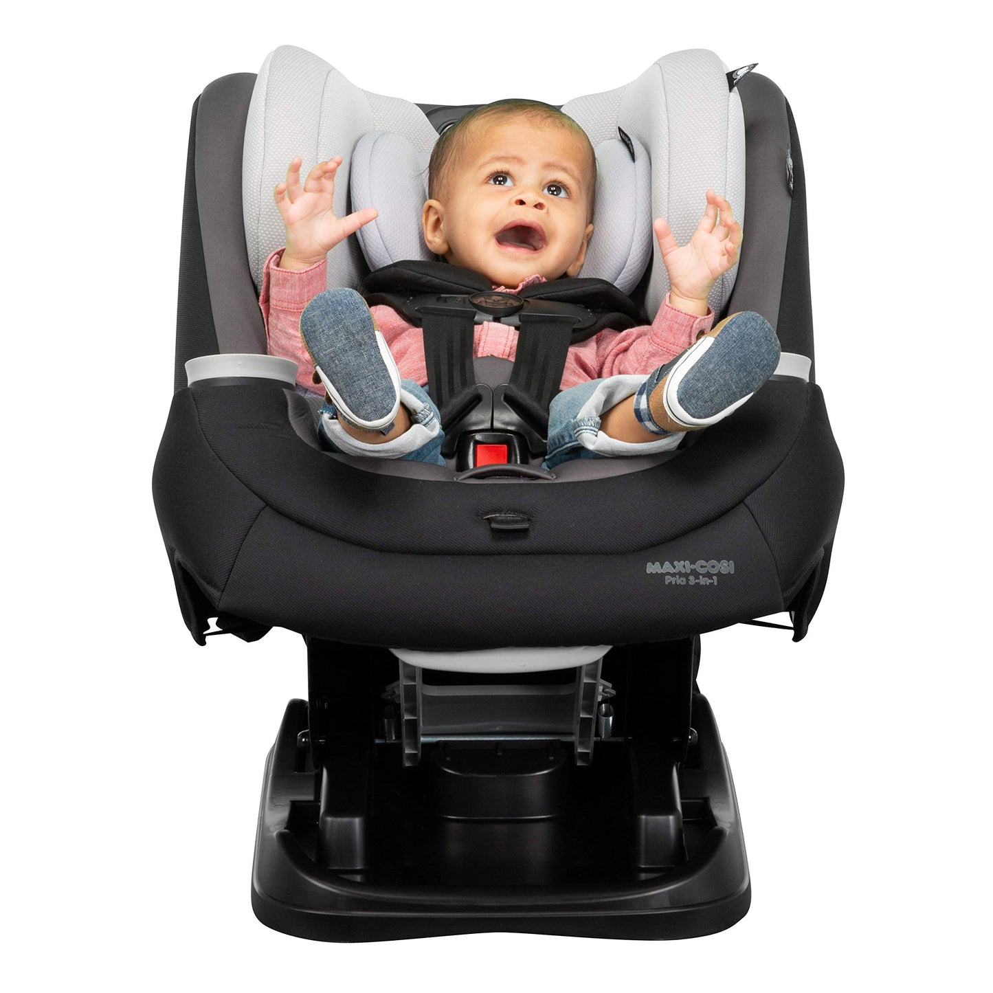 Maxi-Cosi Pria All-in-One Convertible Car Seat, Rear Facing Car Seat for Infants from 4-40 lbs, Forward Facing Car Seat up to 100 lbs in Booster Seat Mode, Rose Pink Sweater