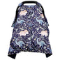 Baby Car Seat Cover, Breathable Infant Carseat Cover for Summer Peekaboo Opening Car Seat Canopy Cover, Nursing Cover for Baby Boys Girls (Blue Dinosaurs)