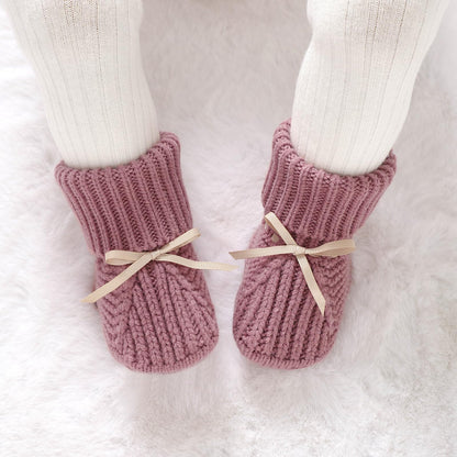 mimixiong Baby Booties Newborn Infant Sock Shoes Hand Knitting Crochet Boy and Girl Cozy Shoes