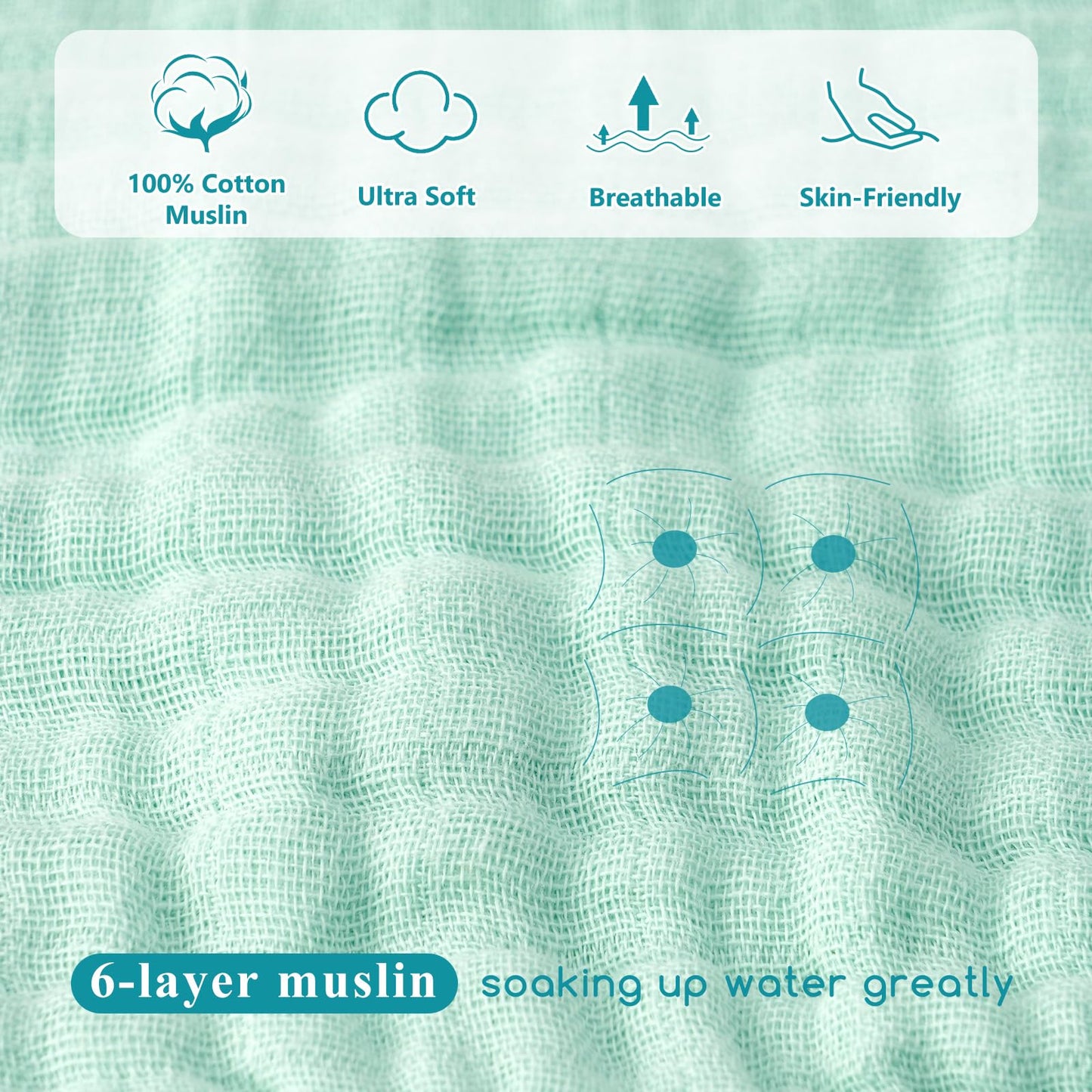 PHF 2 Pack Baby Hooded Towels, 100% Muslin Cotton Baby Bath Towel with Hood for Newborn, Infant, Toddler, Ultra Soft and Absorbent Baby Essentials Bath Towels for Girls, 32x32Inch, Floral