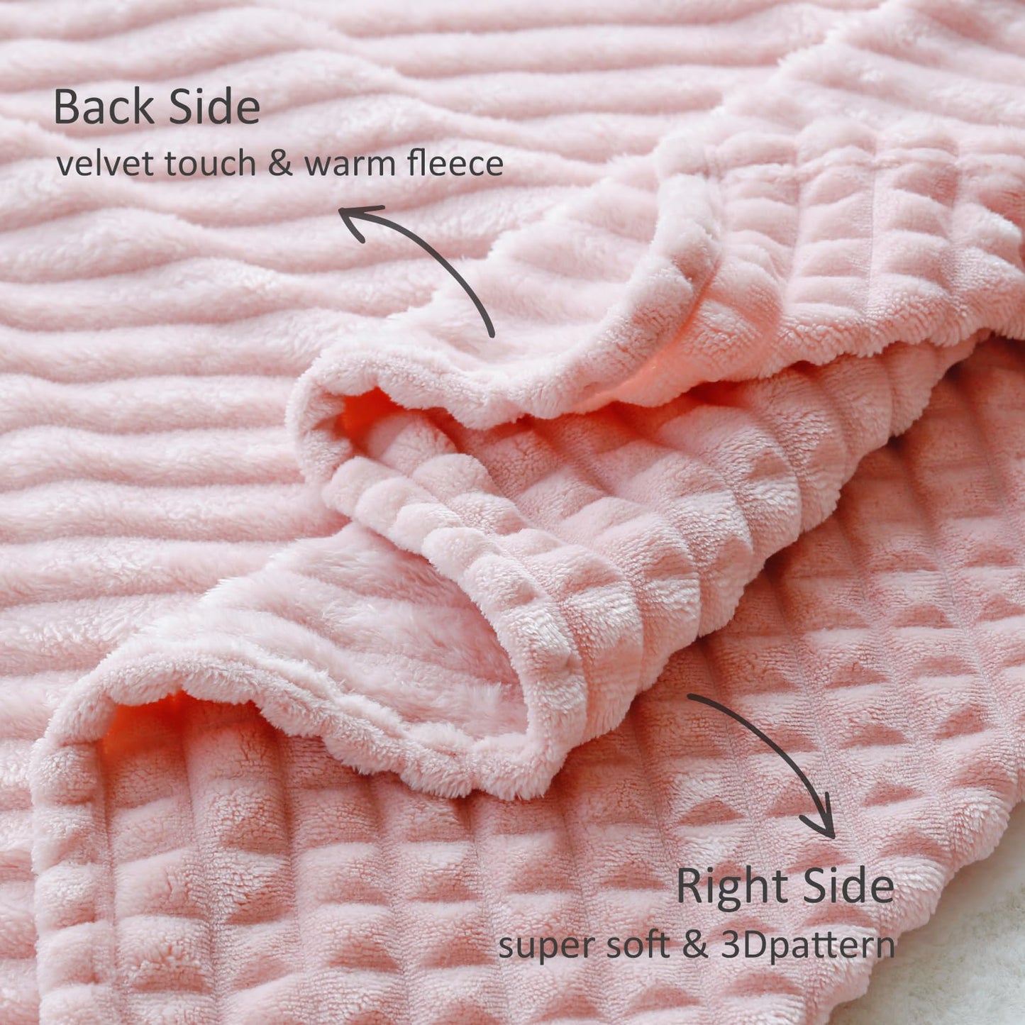 HOMRITAR Baby Blanket for Boys Girls Fleece Super Soft Plush Fuzzy Cozy Toddler Blanket with Square 3D Jacquard Grid Design Luxury Lightweight Bed Blanket for Newborn Infant Cream, 30 x 40 Inch